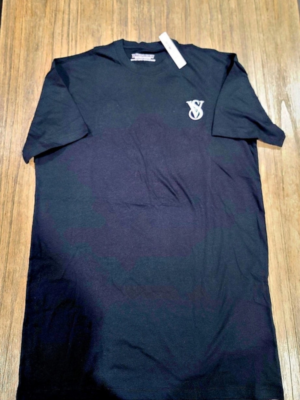 Victoria's Secret Short Sleeve Logo Tee in Black Size XS NWT